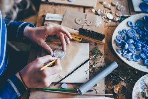 Artisan creating artisanal crafts 